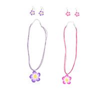 BESPORTBLE Lot De 2 Colliers Et Boucles D'Oreilles En Forme De Fleur Pendentifs En Argile Décorations Tropicales Accessoires De Fête À Thème Colliers De Plage Collier Hawaïen Doré