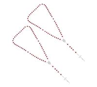 BESPORTBLE Lot De 2 Colliers Et Pendentifs En Forme De Croix Ras Du Cou Crucifix Pour Le Catholicisme De Noël Bracelet En Croix Collier De Perles Collier Jésus Chaîne De
