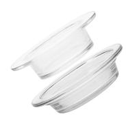 BESPORTBLE Lot de 2 Coupelles Chauffe-Huile en Verre Transparent Forme Chapeau, Diamètres 115mm et 119mm, Plat de Rechange pour Lampe à Cire Parfumée, Support Polyvalent pour Aromathérapie