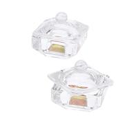 BESPORTBLE Lot De 2 Coupes En Verre à Ongles En Cristal Octogonales, Petite Taille Compacte, Avec Couvercle, Pour Professionnels Et Usage Personnel En Nail Art