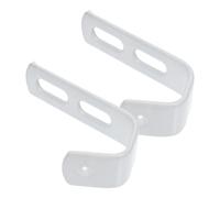 BESPORTBLE Lot de 2 Crochets en J Gainés Blanc pour Lit Superposé Support D'escabeau Résistant avec Revêtement Protecteur, Fixation avec 4 Vis, pour Optimiser L'espace sous Mezzanine