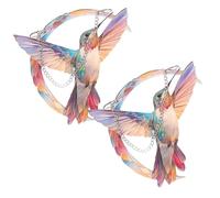BESPORTBLE Lot de 2 Décorations Murales en Acrylique Teinté Forme Oiseau-mouche, à Suspendre Élégante pour Fenêtre, Ambiance Lumineuse et Décorative, pour Salon et Extérieur