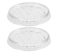 BESPORTBLE Lot de 2 Dessous de Plat Ronds Transparents 157 CM en Polypropylène Résistant à la Chaleur Fond Antidérapant pour Pichet Tasse Cuisine Maison et Terrasse Plateau Décoratif