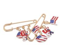 BESPORTBLE Lot de 2 Épinglettes Drapeau Américain en Métal Émaillé, Broche Décorative Patriotique pour Costume, Accessoire Unisexe pour Fête de L’indépendance et Événement Commémoratif