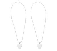 BESPORTBLE Lot de 2 Étuis Porte-Médiators Transparents de Cœur Collier Long Boîte de Rangement pour Médiators de Guitare Acoustique et Électrique Accessoire Musical Pratique et Élégant