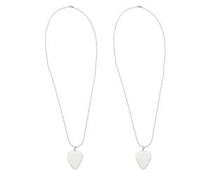 BESPORTBLE Lot de 2 Étuis Porte-Médiators Transparents de Cœur Collier Long Boîte de Rangement pour Médiators de Guitare Acoustique et Électrique Accessoire Musical Pratique et Élégant