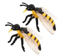 BESPORTBLE Lot de 2 Fausses Abeilles - Figurines d'abeilles artificielles pour l'apprentissage des Enfants - Sculptures Miniatures réalistes en Plastique, idéales pour Les Collections et Les
