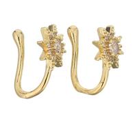 BESPORTBLE Lot de 2 faux anneaux de nez : anneaux de nez en forme d'étoile non perçants, bijoux à clipser en forme de U, faux piercing de septum pour fête, festival et tenue décontractée