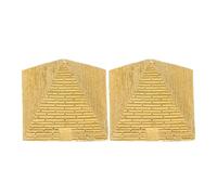 BESPORTBLE Lot de 2 Figurines Pyramidales en Résine Dorée Modèle de Pyramide Égyptienne Vintage Décoration Pyramidale pour Bureau et Intérieur Accessoire Décoratif Rétro et Ornement