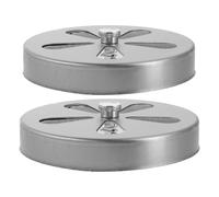 BESPORTBLE Lot de 2 Grilles d'Aération Rondes en Acier Inoxydable Ø115 CM Clapets Réglables pour Conduit d'Évacuation Ventilation Four Cheminée et Barbecue Circulation d'Air Optimale