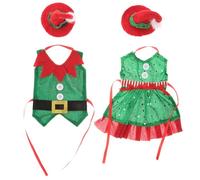 BESPORTBLE Lot de 2 Housses de Bouteille de Vin de Noël avec Chapeaux, Décorations de Noël Réutilisables, Style, Rouge Et Vert