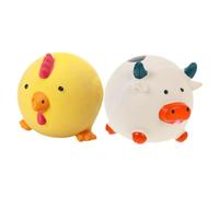 BESPORTBLE Lot De 2 Jouets De Dentition pour Chiots Jouets Couineurs en Latex pour Chiots - Jouets Interactifs en Forme De Poulet Et De Vache pour L'Entraînement Et l'exercice