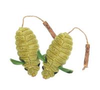 BESPORTBLE Lot de 2 Jouets Souris pour Chats Intérieur en Peluche Herbe à Chat 2 Pièces Corde en Coton Lin Élastique Couleur Vert Prairie à Mâcher Interactif pour Stimuler et Amuser