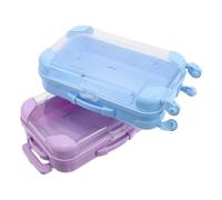 BESPORTBLE Lot de 2 Mini Boîtes Valises Transparentes en Plastique Grand Format Couleurs Violet et Bleu Organisateur Polyvalent pour Bijoux de Voyage et Boîtes à Dragées Coffrets