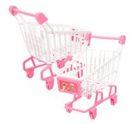 BESPORTBLE Lot De 2 Mini Caddies De Jouets Miniatures pour Enfants Chariots D'Épicerie en Plastique Rose