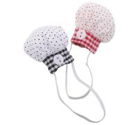 BESPORTBLE Lot de 2 Mini Chapeaux de Chef pour Poupées et Petits Animaux Coton 10-15 CM Noir à Pois Blancs et Rouge à Pois Blancs Accessoires pour Jeux de Rôle Culinaires et Déguisements