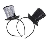 BESPORTBLE Lot de 2 mini chapeaux haut-de-forme à, pour femme et fille, idéal pour un festival de musique, Halloween, Noël, le réveillon du Nouvel An