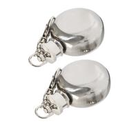 BESPORTBLE Lot de 2 Mini-flasques Porte-clés 30 Ml en Acier Inoxydable, Bouteille D'alcool Portable Compacte, Flasque de Poche de Camping pour Extérieur et Randonnée