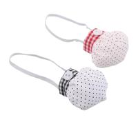 BESPORTBLE Lot de 2 Mini Toques de Chef en Coton Doux 10-15 CM Décor Noir et Rouge à Pois Accessoires Créatifs pour Peluches Vêtements de Poupée et Costumes D’Animaux Petits