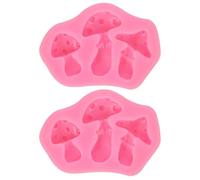 BESPORTBLE Lot de 2 Moules à Pâtisserie en Silicone Rose pour Décoration de Gâteaux, Moules à Fondant de Champignon, Flexibles et Solide, Adaptés la Pâte Polymère Desserts