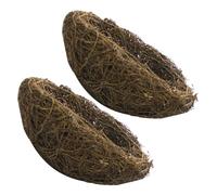 BESPORTBLE Lot de 2 Nids d'oiseaux Suspendus en Rotin Tressé à la Main 12 CM Décoration Extérieure Rustique pour Jardin Terrasse ou Arbre Nid Artisanal Naturel pour Petits Oiseaux