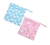 BESPORTBLE Lot de 2 Paquet à Couches Réutilisables Imprimés Étanches et Zippés Pochettes de Rangement pour Couches Humides et Sèches pour Voyage et Chambre D’Garçon et Filles Motifs