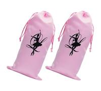 BESPORTBLE Lot de 2 Paquet de Rangement à Cordon en Satin pour Chaussures de Danse Ballet, Format 13x27 Cm, Pochettes Légères et Portables pour Chaussures Pointues et Semelles Souples,