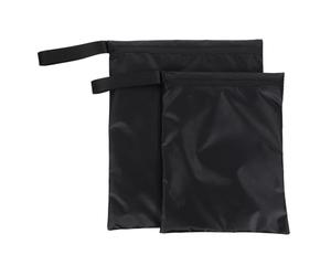 BESPORTBLE Lot de 2 Paquet Étanches Réutilisables avec Poignée, Pochette Imperméable pour Vêtements Mouillés, Couches Lavables, Plage, Voyage, Yoga, Taille 30x22,5 Cm et 36x30 Cm, Noir,