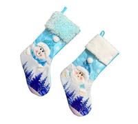 BESPORTBLE Lot de 2 Pendentifs de Noël de Chaussette Bleue Décorations Suspendues pour Sapin Escalier et Porte Accessoires Photo Festifs pour Décoration Intérieure de Noël