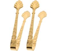 BESPORTBLE Lot de 2 Pinces à Glaçons en Acier Inoxydable Doré Mini Pinces à Dessert Décoratives Petites Vintage pour Buffet Barbecue et Service Élégant