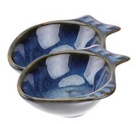 BESPORTBLE Lot de 2 Plats à Sauce en Céramique Style Poisson Bols à Collation et Assiettes à Condiments pour Apéritif Plats de Trempette Compacts et Réutilisables Couleur Unie Usage