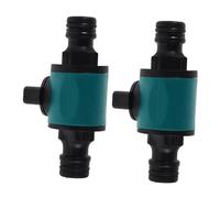 BESPORTBLE Lot De 2 Raccords Rapides pour Tuyau D'arrosage avec Vanne D'étranglement Réglable, Connecteurs Femelles Filetés, Accessoires De Réparation pour Jardin Et Irrigation, Couleur Verte