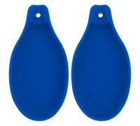 BESPORTBLE Lot de 2 Repose-Cuillères en Silicone Bleu Support Résistant à la Chaleur pour Ustensiles Cuisine Accessoire Pratique Anti-Éclaboussures pour Rangement la Cuisine et Cuisson