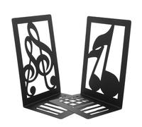 BESPORTBLE Lot de 2 Serrage-Livres en Fer Noir de Note de Musique Supports de Livres de Bureau Décoratifs Organisateurs Multifonctions pour Livres Magazines et Documents Accessoire