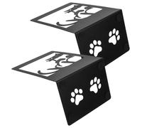 BESPORTBLE Lot de 2 Serrage-Livres en Fer Noir, Motif Chat Cartoon Ajouré, Supports Robustes pour Livres Lourds, Butées Décoratives pour Étagères, Rangement Bureau et Maison, Accessoire