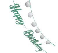 BESPORTBLE Lot de 2 set de Bannières d'Anniversaire Golf Pailletées « Joyeux Anniversaire » Fanions Décoratifs Couleur Vive Réutilisables pour Fête d'Anniversaire Golfeur Intérieure et