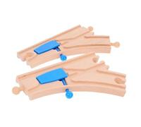 BESPORTBLE Lot De 2 Set De De Voie De Train en Bois pour Garçon Et Filles Rails De Train Flexibles Accessoires De Jeu Créatif Compatible Marques Jouet Éducatif