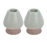 BESPORTBLE Lot de 2 set de Supports Chasen en Céramique Matcha Base Antidérapante Couleur Prune Verte Accessoire Traditionnel pour Cérémonie du Thé Japonaise Compatible Service à Thé
