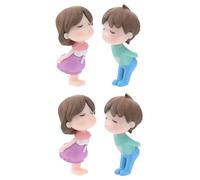 BESPORTBLE Lot de 2 Sets de Décorations de Gâteau en PVC pour Couples Ornements Non Comestibles Décorations Micro-Paysage Adorables pour Table Bureau ou Tableau de Bord Présent pour Fête