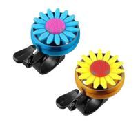 Besportble Lot De 2 Sonnettes De Vélo En Forme De Tournesol Pour Enfants (Doré Et Bleu)