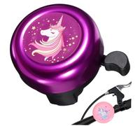 BESPORTBLE Lot de 2 Sonnettes de Vélo pour Garçon et Filles Sonore et Claire, Motifs Licorne Violet et Poney Rose, Plastique Solide, Compatible VTT et Trottinette, Accessoire Pratique