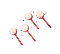 BESPORTBLE Lot De 2 Tambours à Secouer Pour Bébé Rouge 7 Cm En Peau De Mouton Jouets Traditionnels Chinois Éducatifs Stimulation Auditive Motricité Fine