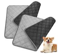 BESPORTBLE Lot de 2 Tapis de Propreté Lavables pour Chiots 60x45 Cm, Absorbants et Imperméables, Surface en Peluche Courte Grise, Dessous Antidérapant - Apprentissage Propreté Chien,