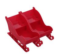 BESPORTBLE Lot de 2 Traîneaux de Noël Rouges en Plastique Porte-Bonbons et Boîte à Présents Décorative Accessoire de Sapin Traîneau pour Décoration Festive de Table et Maison
