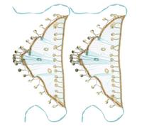 BESPORTBLE Lot de 2 Voiles de Danse du Ventre en Mousseline à Franges, Grand Format Couleur Bleu Paon, Accessoire de Costume Tribal pour Bal Masqué et Spectacles de Danse Orientale