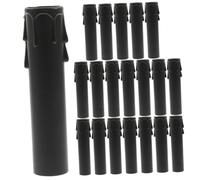 BESPORTBLE Lot de 20 Manchons pour Bougies en Plastique Noir 25X100Mm Cache-Bougies Effet Goutte à Goutte Accessoires pour Lustres Adaptés pour Décoration Salle à Manger et Salon