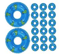 BESPORTBLE Lot de 20 Mini Bouées De Accessoires pour Piscine Mini Bouées De Natation Canards Jouets De Bain Dessin Animé Mini Décorations De Poupée Accessoires