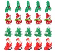 BESPORTBLE Lot de 20 Mini Figurines de Noël en Résine Décorations Festives pour Loisirs Créatifs Miniatures Bonhomme de Neige et Feuilles de Houx Accessoires Décoratifs pour Scène de