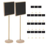 BESPORTBLE Lot de 20 Mini Tableaux Noirs Rectangulaires Socle Tableaux Mémo Réutilisables en Bois pour Étiquettes Alimentaires Fournitures de Mariage et Décoration de Buffet