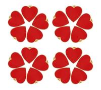BESPORTBLE Lot de 20 Petites Broches de Cœur avec Bordure Dorée Couleur Unie Rouge Accessoires Décoratifs pour Vêtements Paquet et Pulls pour Mariage et Saint-Valentin